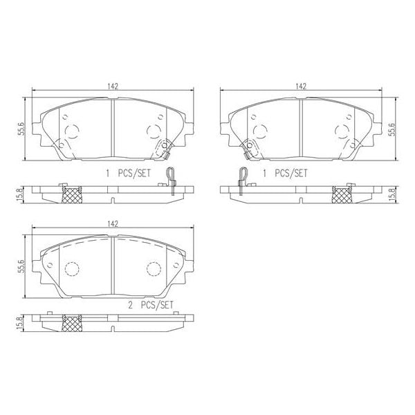 Brembo P49050N NAO Series Premium Ceramic Brake Pad Set Front