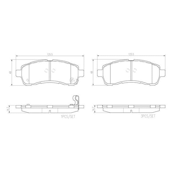 Brembo P49057N NAO Series Premium Ceramic Brake Pad Set Front