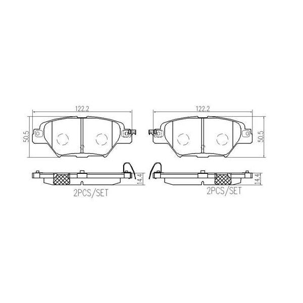 Brembo P49062N NAO Series Premium Ceramic Brake Pad Set Rear