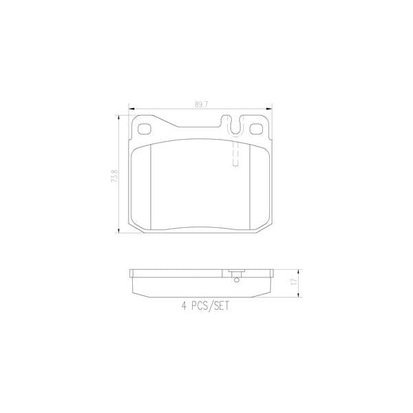 Brembo P50004N NAO Series Premium Ceramic Brake Pad Set Front