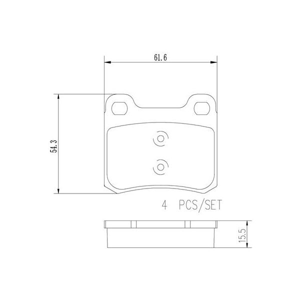 Brembo P50013N NAO Series Premium Ceramic Brake Pad Set Rear