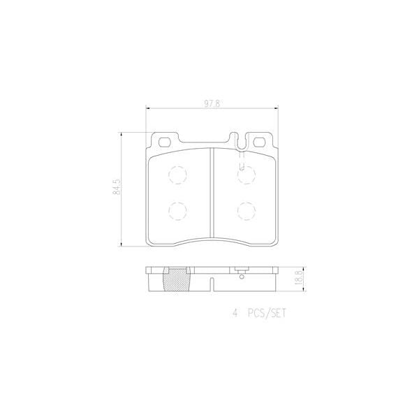 Brembo P50018N NAO Series Premium Ceramic Brake Pad Set Front