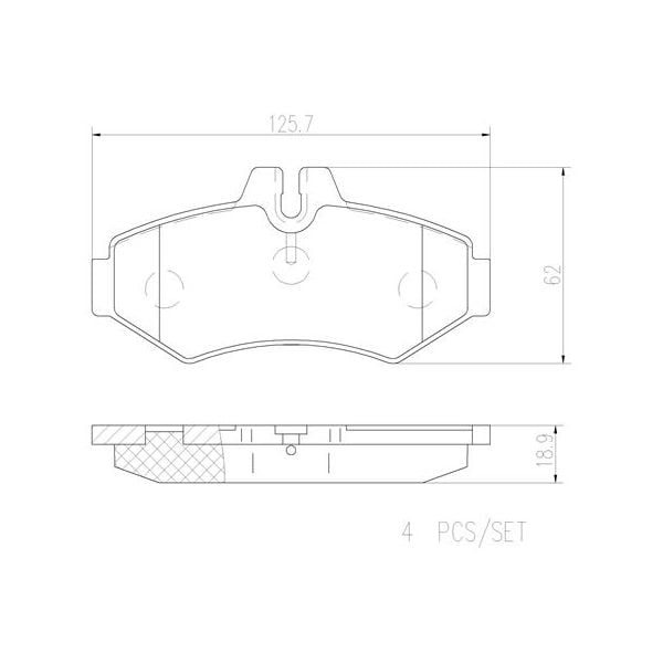 Brembo P50020N NAO Series Premium Ceramic Brake Pad Set Rear
