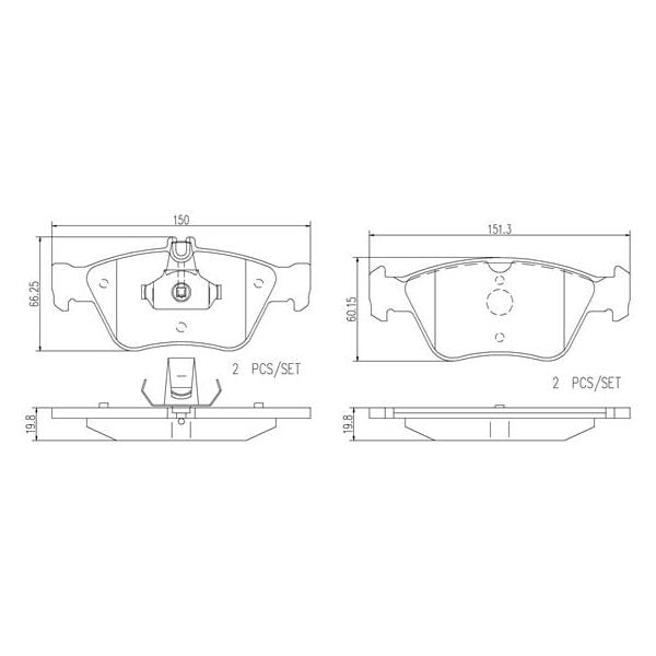Brembo P50023N NAO Series Premium Ceramic Brake Pad Set Front
