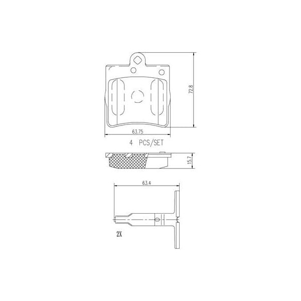 Brembo P50025N NAO Series Premium Ceramic Brake Pad Set Rear