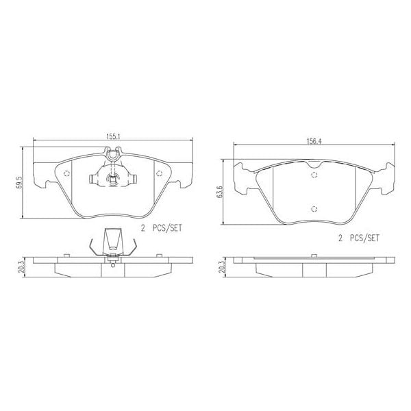 Brembo P50026N NAO Series Premium Ceramic Brake Pad Set Front