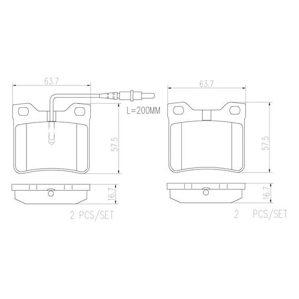 Brembo P50030N NAO Series Premium Ceramic Brake Pad Set Rear
