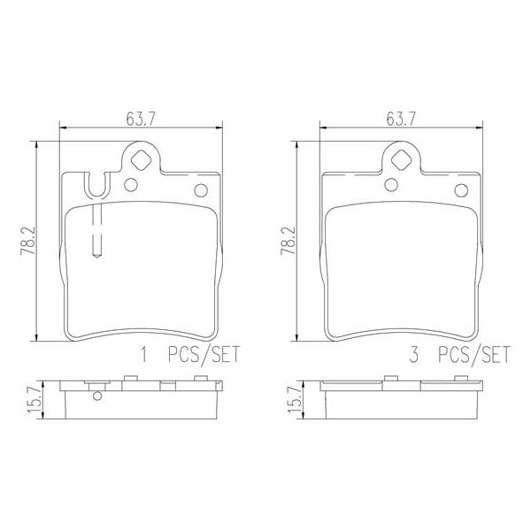 Brembo P50033N NAO Series Premium Ceramic Brake Pad Set Rear
