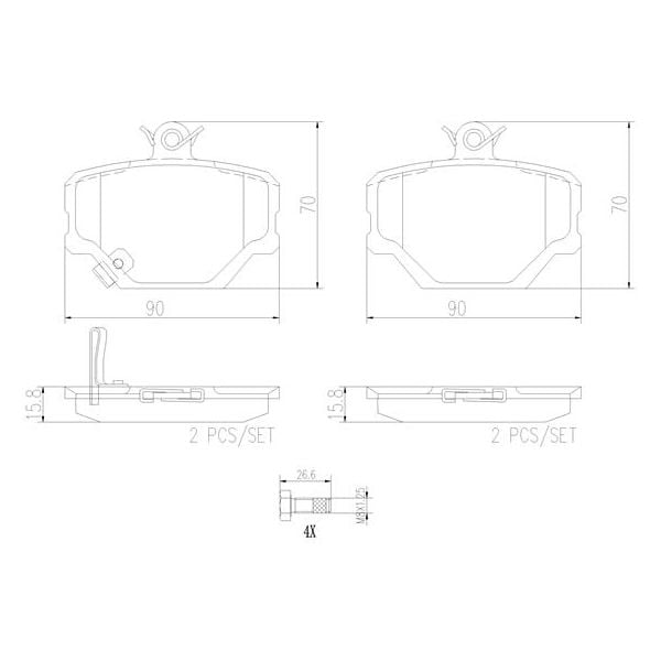 Brembo P50038N NAO Series Premium Ceramic Brake Pad Set Front
