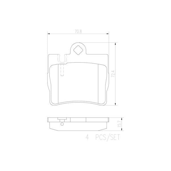 Brembo P50042N NAO Series Premium Ceramic Brake Pad Set Rear