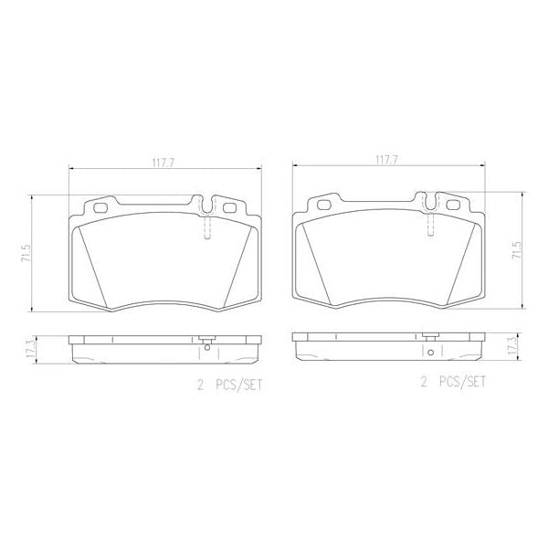 Brembo P50053N NAO Series Premium Ceramic Brake Pad Set Front