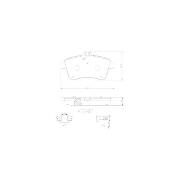 Brembo P50057N NAO Series Premium Ceramic Brake Pad Set Front