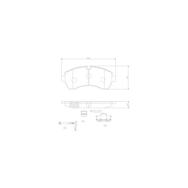 Brembo P50059N NAO Series Premium Ceramic Brake Pad Set Front
