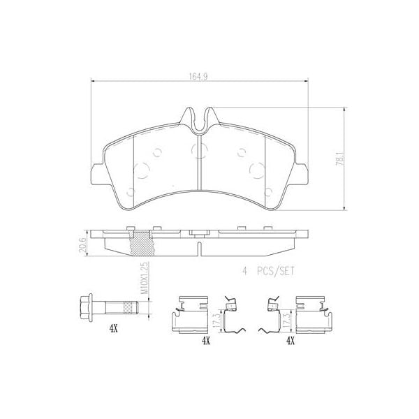 Brembo P50060N NAO Series Premium Ceramic Brake Pad Set Rear