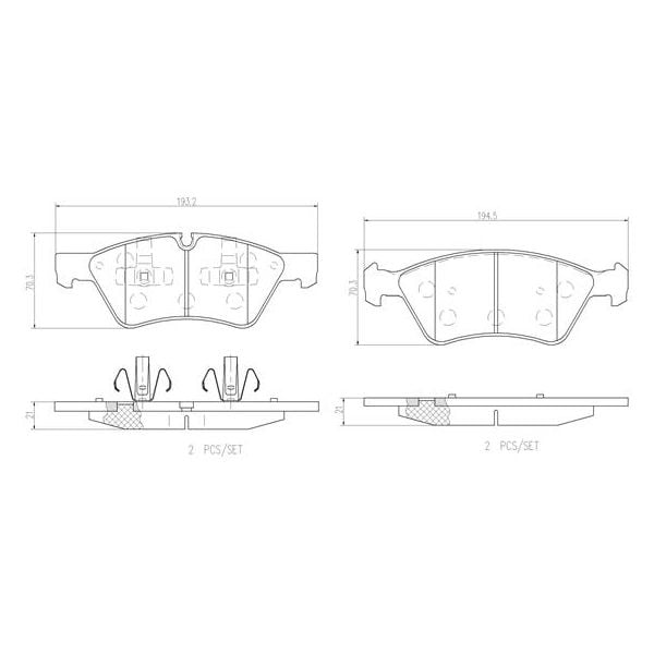 Brembo P50063N NAO Series Premium Ceramic Brake Pad Set Front