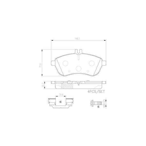Brembo P50067N NAO Series Premium Ceramic Brake Pad Set Front