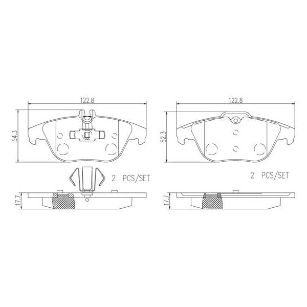 Brembo P50068N NAO Series Premium Ceramic Brake Pad Set Rear