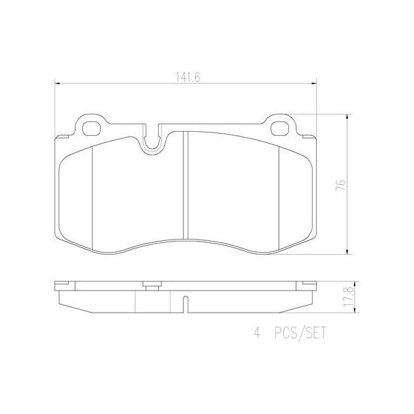Brembo P50074N NAO Series Premium Ceramic Brake Pad Set Front