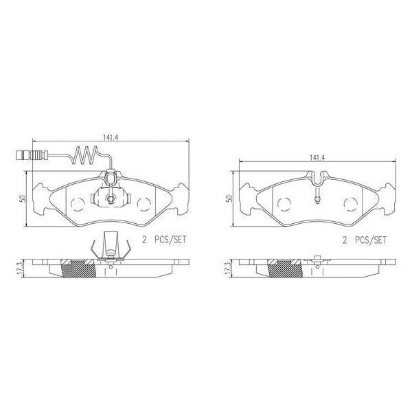 Brembo P50081N NAO Series Premium Ceramic Brake Pad Set Rear
