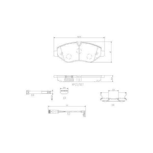 Brembo P50085N NAO Series Premium Ceramic Brake Pad Set Front