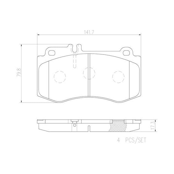 Brembo P50087N NAO Series Premium Ceramic Brake Pad Set Front