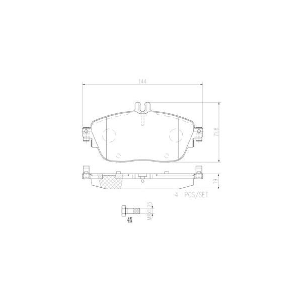Brembo P50093N NAO Series Premium Ceramic Brake Pad Set Front