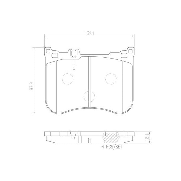 Brembo P50095N NAO Series Premium Ceramic Brake Pad Set Front