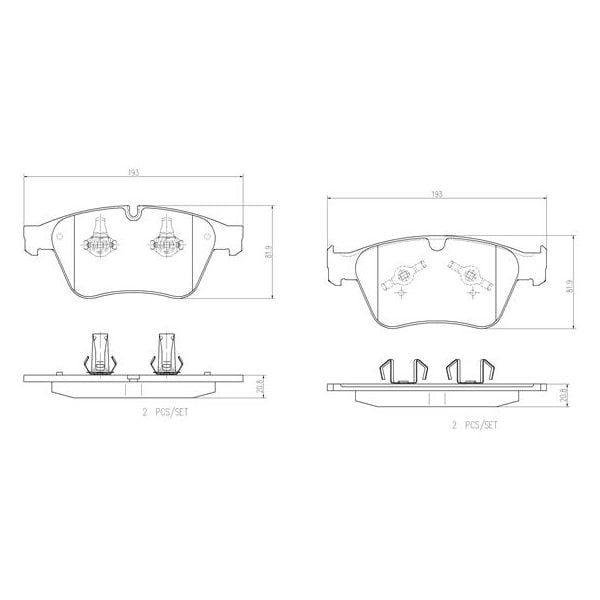Brembo P50105N NAO Series Premium Ceramic Brake Pad Set Front