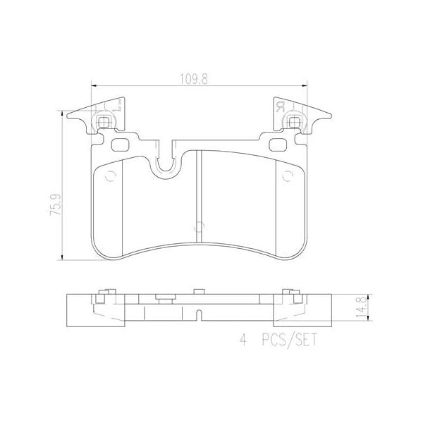 Brembo P50113N NAO Series Premium Ceramic Brake Pad Set Rear