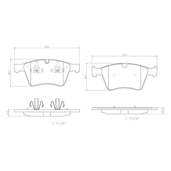 Brembo P50115N NAO Series Premium Ceramic Brake Pad Set Front