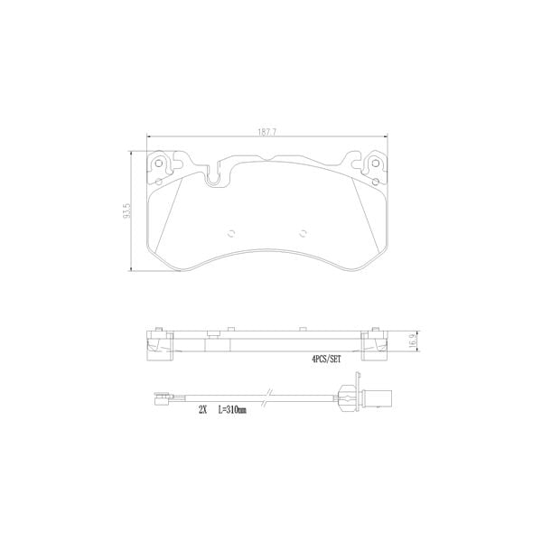 Brembo P50127N NAO Series Premium Ceramic Brake Pad Set Front
