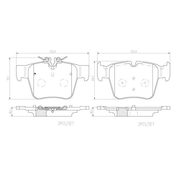 Brembo P50133N NAO Series Premium Ceramic Brake Pad Set Rear