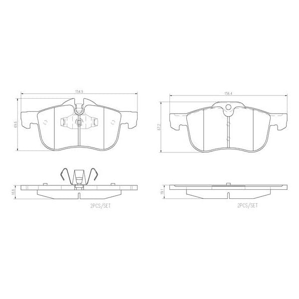 Brembo P52017N NAO Series Premium Ceramic Brake Pad Set Front