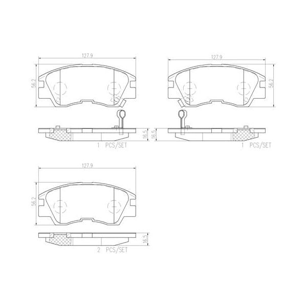 Brembo P54008N NAO Series Premium Ceramic Brake Pad Set Front