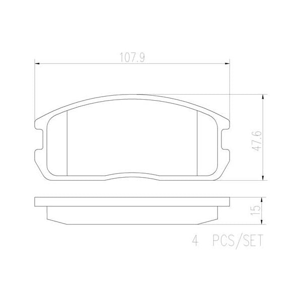 Brembo P54009N NAO Series Premium Ceramic Brake Pad Set Front