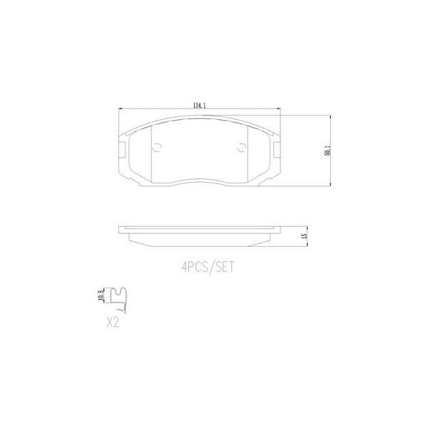 Brembo P54015N NAO Series Premium Ceramic Brake Pad Set Front