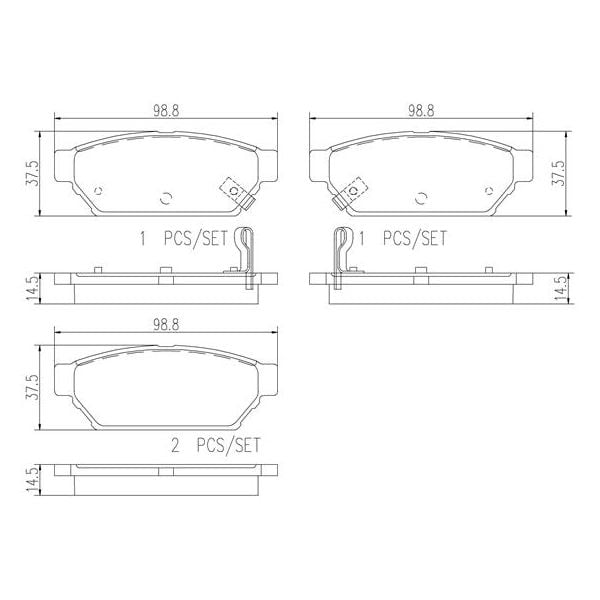 Brembo P54016N NAO Series Premium Ceramic Brake Pad Set Rear