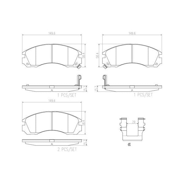 Brembo P54017N NAO Series Premium Ceramic Brake Pad Set Front