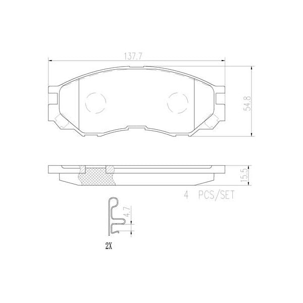 Brembo P54020N NAO Series Premium Ceramic Brake Pad Set Front