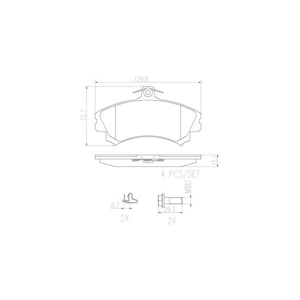 Brembo P54022N NAO Series Premium Ceramic Brake Pad Set Front
