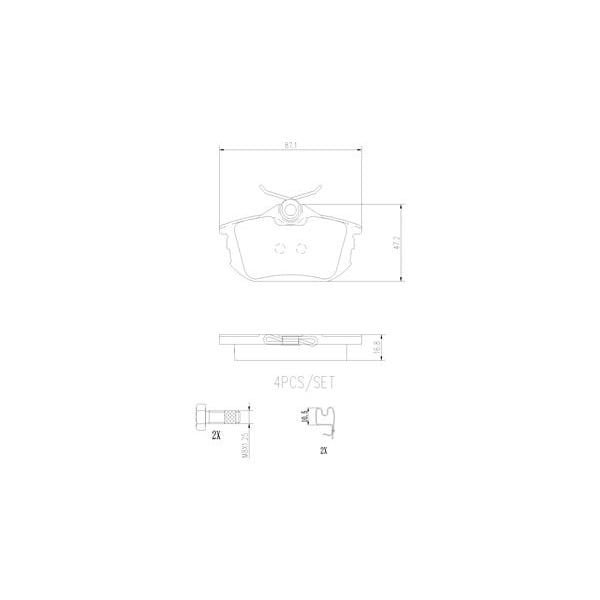 Brembo P54023N NAO Series Premium Ceramic Brake Pad Set Rear