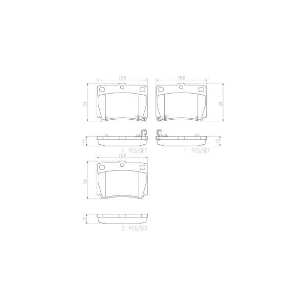 Brembo P54026N NAO Series Premium Ceramic Brake Pad Set Rear