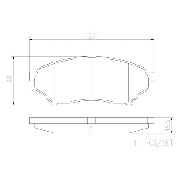 Brembo P54028N NAO Series Premium Ceramic Brake Pad Set Front