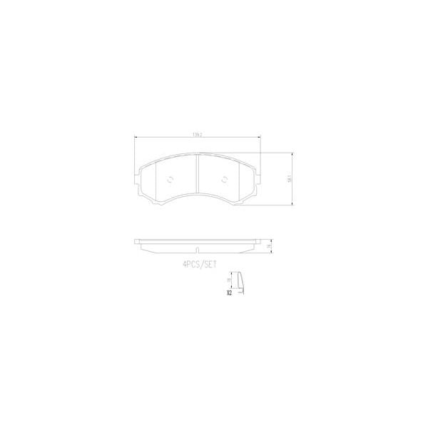 Brembo P54029N NAO Series Premium Ceramic Brake Pad Set Front
