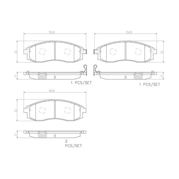 Brembo P54032N NAO Series Premium Ceramic Brake Pad Set Front