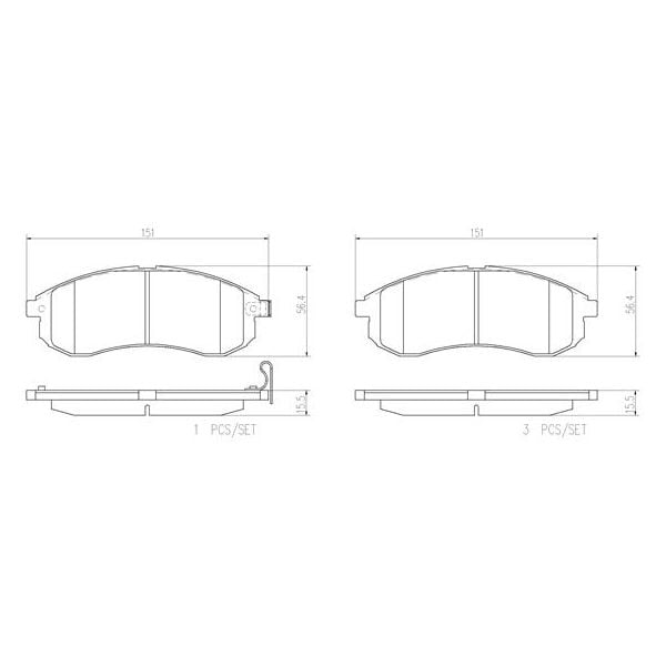 Brembo P54033N NAO Series Premium Ceramic Brake Pad Set Front
