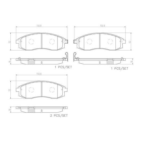 Brembo P54037N NAO Series Premium Ceramic Brake Pad Set Front