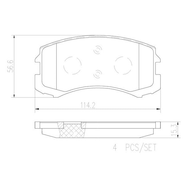Brembo P54041N NAO Series Premium Ceramic Brake Pad Set Front