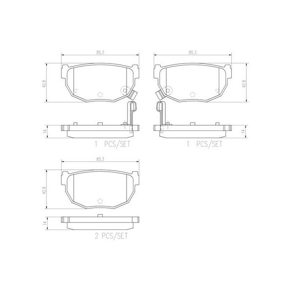 Brembo P56010N NAO Series Premium Ceramic Brake Pad Set Rear