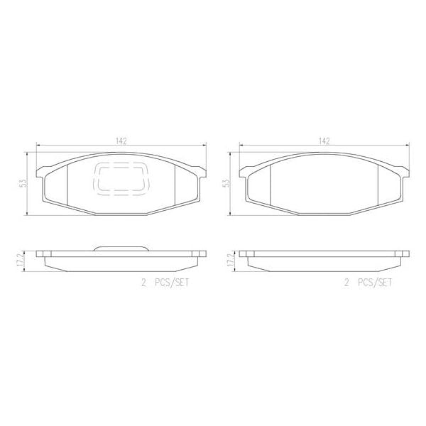 Brembo P56012N NAO Series Premium Ceramic Brake Pad Set Front